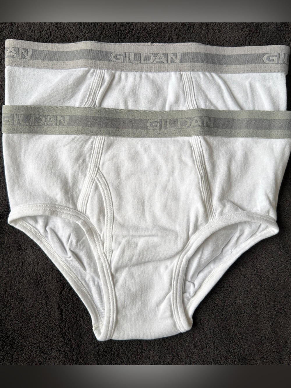 2 Pairs Gildan Men's White Briefs - Small